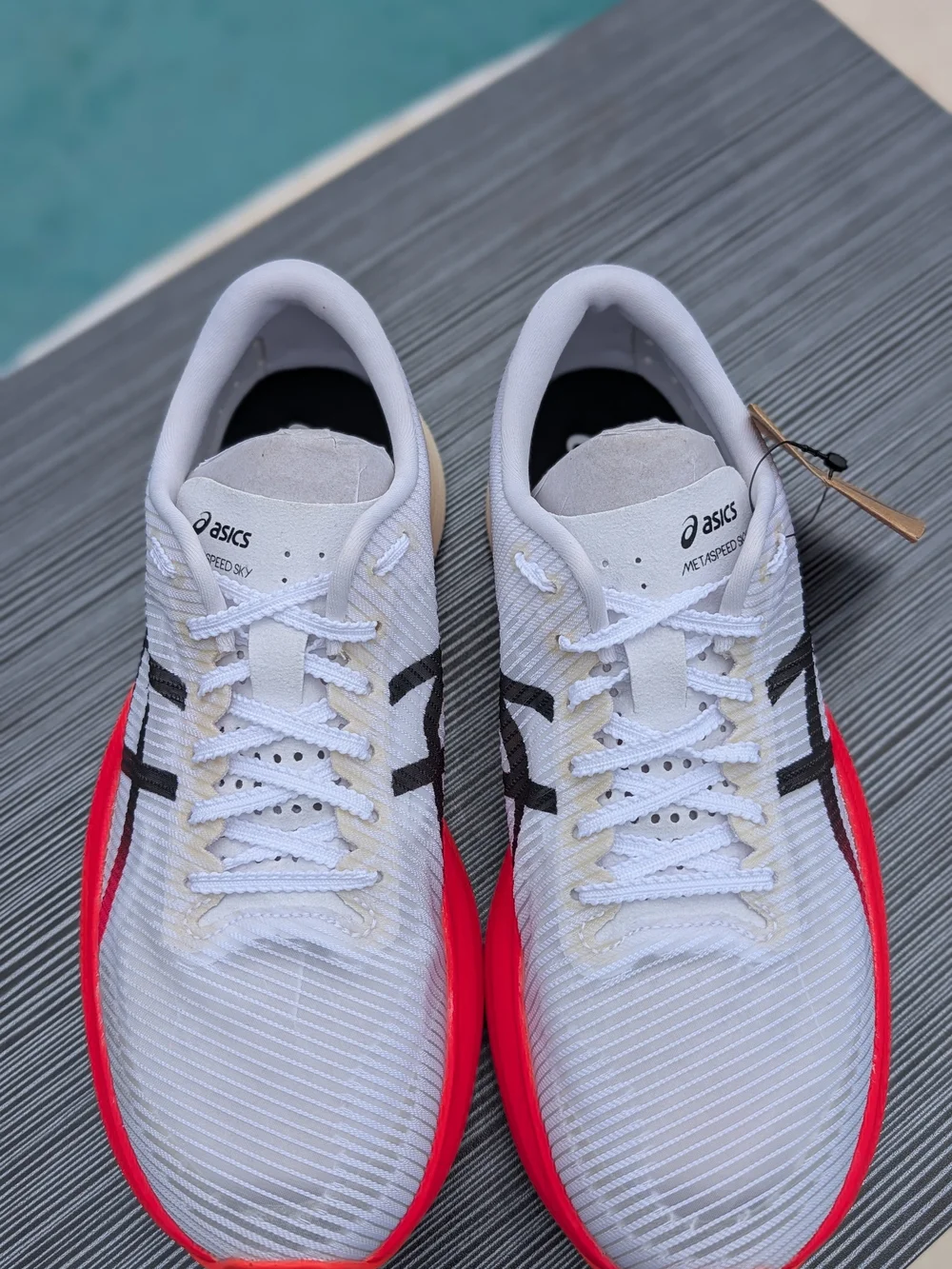 ASICS Metaspeed Sky+ White Performance Red Size Men's 7.5 / Women's 9 - Picture 5 of 14